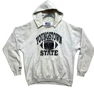 VINTAGE Youngstown State Penguins Hoodie Mens 2XL Gray Sweatshirt Pullover
